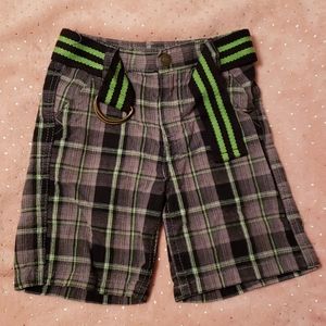 Green&Black Plaid Shorts